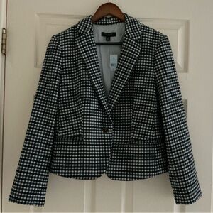 Ann Taylor Black and White Houndstooth Blazer